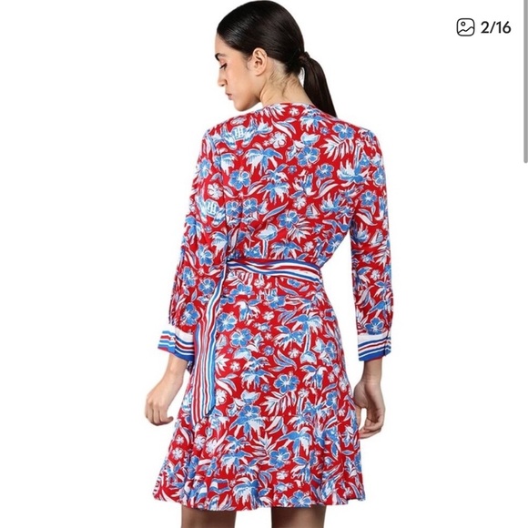Tommy Hilfiger Wrap Dress, Red and Blue
Tropical Floral Long Sleeve Dress 14 - Picture 3 of 8